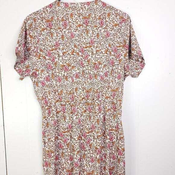 Womens Dress Large Fixed Wrap Blooms Florals Cottagecore Stretchy Full Length - Picture 9 of 10